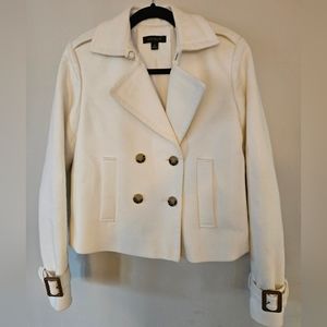 Ann Taylor Cropped White Trench, Women's 0